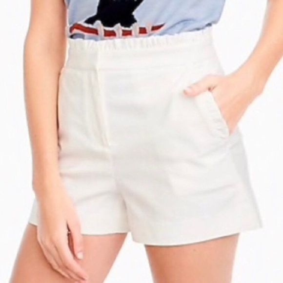 J. Crew Pants - J. Crew Ruffle White Shorts
